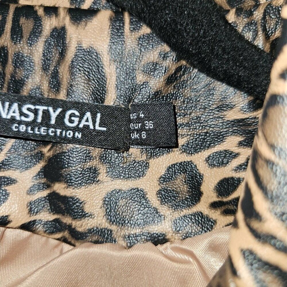 Nastygal Leopard Trench Rain Coat Size 4 - Picture 7 of 9